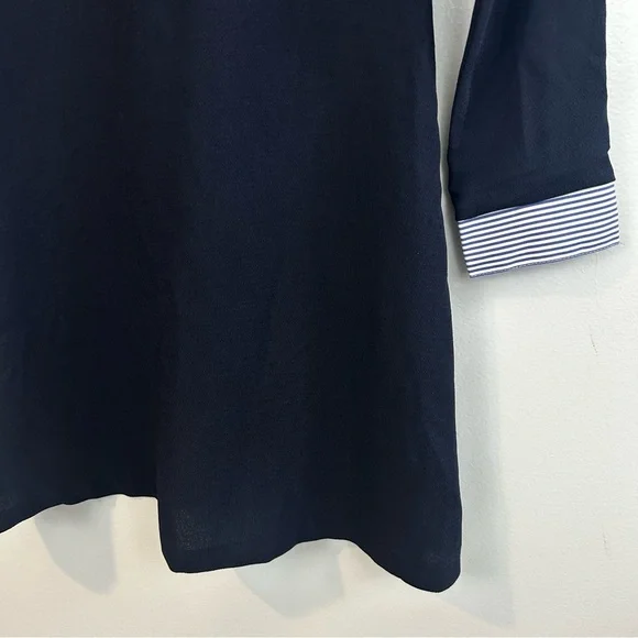 Sandro Gigi Blue Sandro Sheath Mini Dress w/ Striped Rhinestone Cuffs Medium - Picture 6 of 13